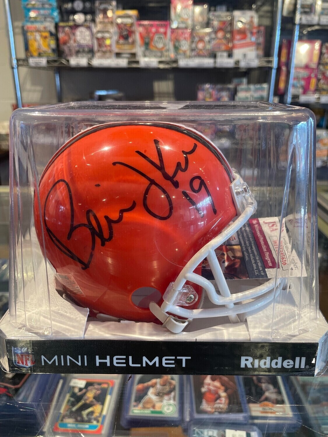 Bernie Kosar Autographed Riddell Mini Helmet JSA