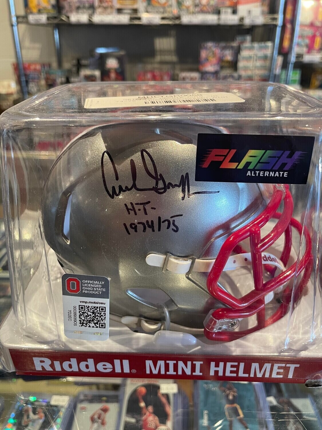 Archie Griffin Ohio State Buckeyes Beckett Authentic Autographed Riddell Flash Speed Mini Helmet with ''H.T. 1974/75'' Inscription