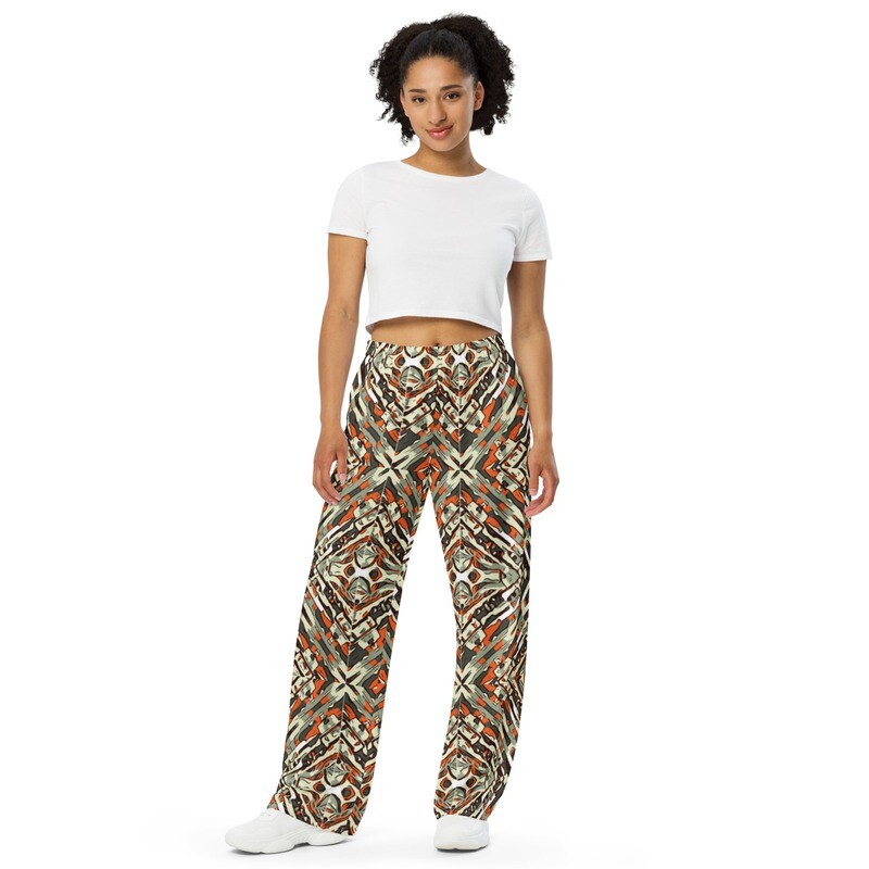 Arabic All-over print unisex wide-leg pants