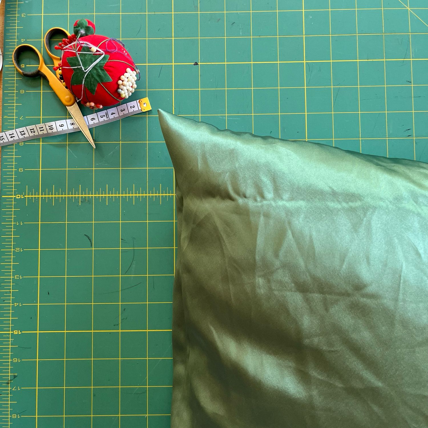 Green Satin Pillowcase