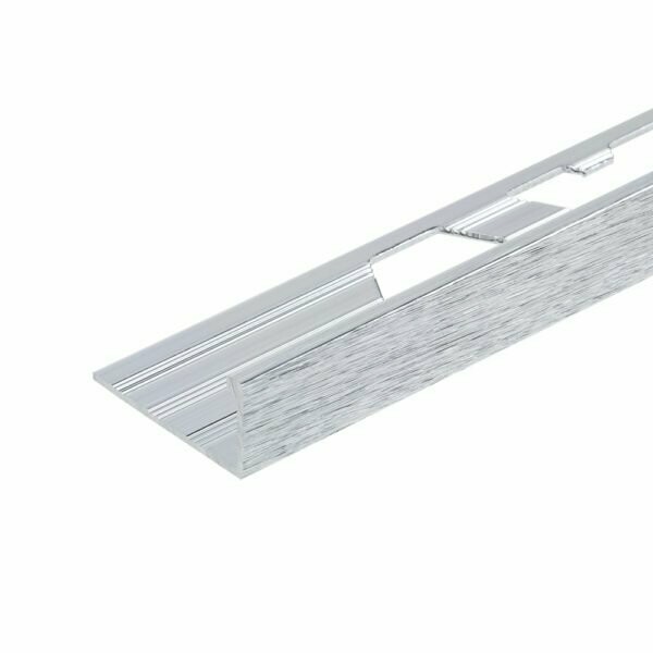 L-SHAPE BRUSHED CHROME TILE TRIM