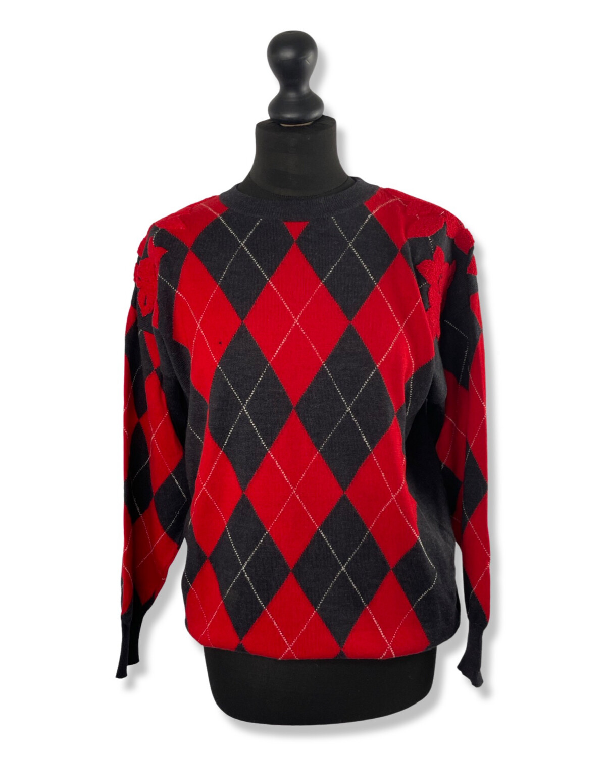 Vintage Laura Biagotti Red & Black Check Sweater