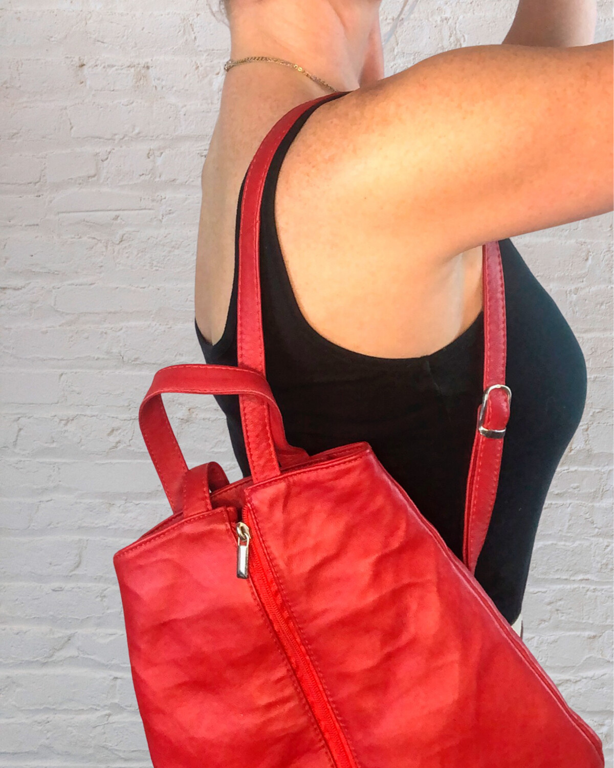 Joop Red Leather Backpack Bag