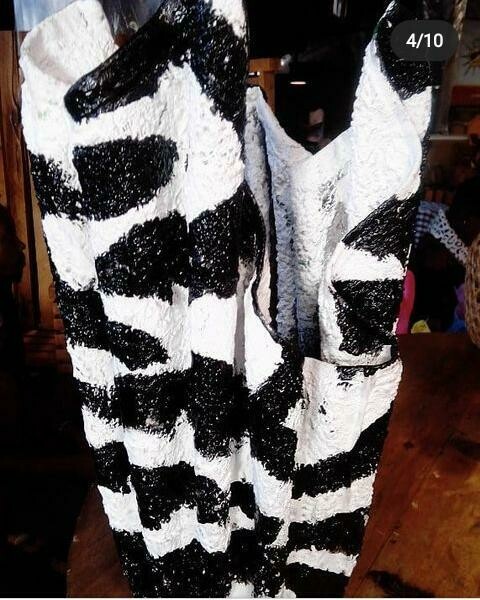 Black and white Kraime vase