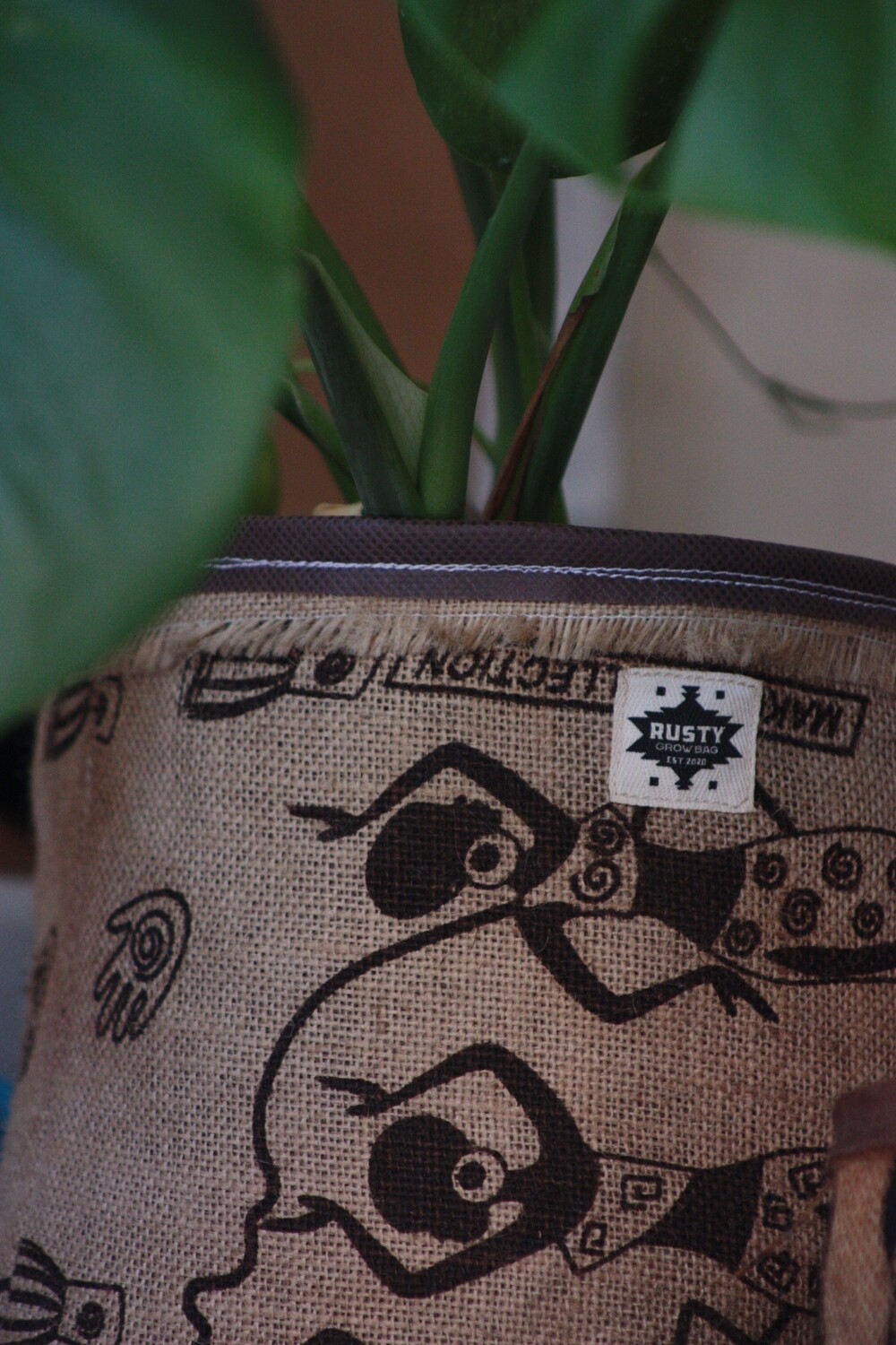 Printed hessian grow bags