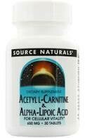 Acetyl L-Carnitine &amp; Alpha-Lipoic Acid 650 mg, 30 tablet