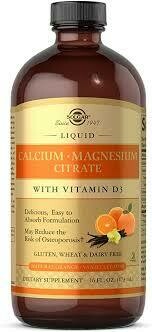 Liquid Calcium Magnesium Citrate with Vitamin D3 - Natural Orange-Vanilla Flavor