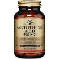 Pantothenic Acid 550 mg Vegetable Capsules