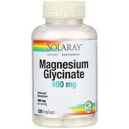 Solaray Magnesium Glycinate Supplement, 400 Mg, 120 Count