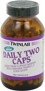 Twin Lab Daily 2 Caps Without Iron 180 Capsules