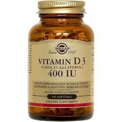 Vitamin D3 (Cholecalciferol) 10 MCG (400 IU), 100 Softgel