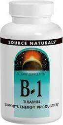 Vitamin B-1 100mg - Source Naturals - 100 Tabs
