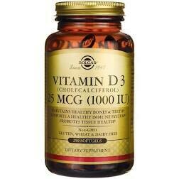 Vitamin D3 (Cholecalciferol) 25 mCG (1000 IU), 250 Softgels