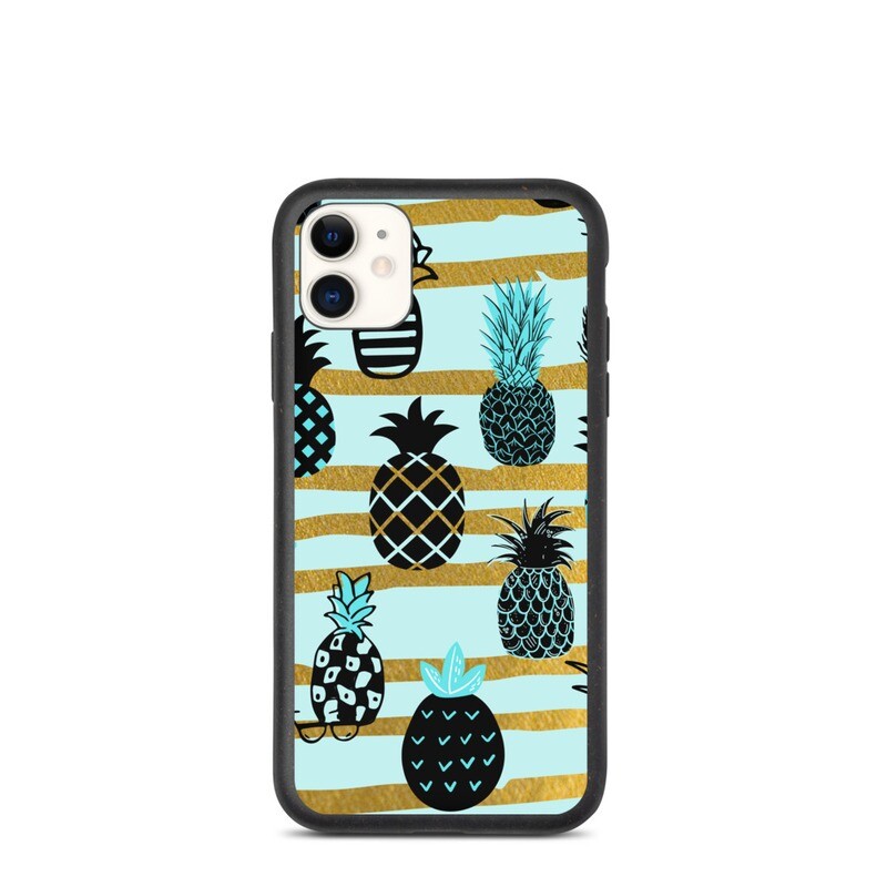 punk pineapple Biodegradable phone case