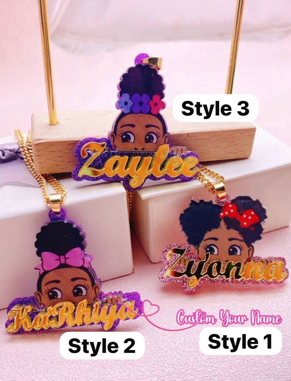 Custom Name Cartoon Kiddies Necklace