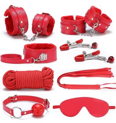 BDSM Bondage Restraint Kits, 8Pcs with Handcuffs