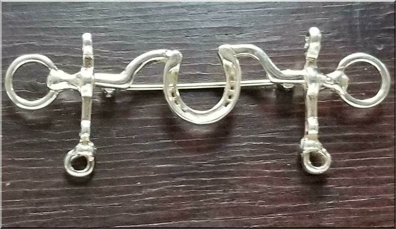 Sterling Silver Classic Bit & Horseshoe Brooch  #4220