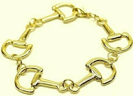 Snaffle Bit Gold Tone Fashion Bracelet #5800G