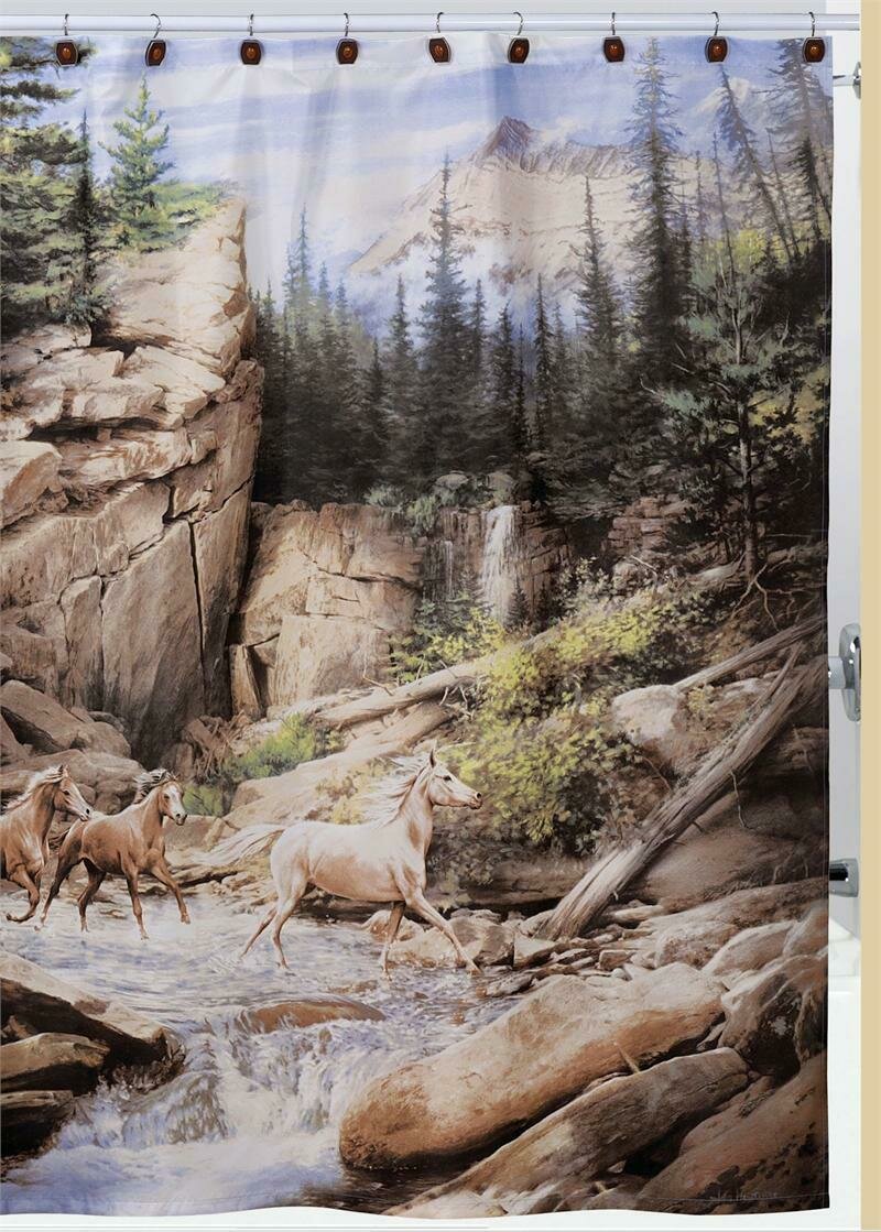 Canyon Run Horses Shower Curtain #6040S
