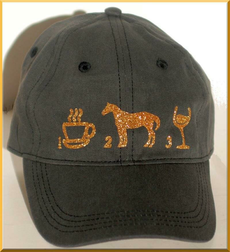 Glitter Coffee-Horses-Wine Cap #A895G