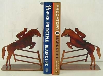 Hunter Jumper Metal Laser Art Bookends #DS43JB