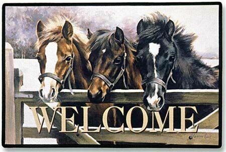 Three Ponies "Welcome" Doormat #3322