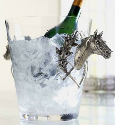 3-D Pewter Horse Head Glass Ice Bucket by Vagabond House # VH14