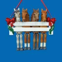 4 Horses & Ribbons Action Legs Personalized Ornament #950-D