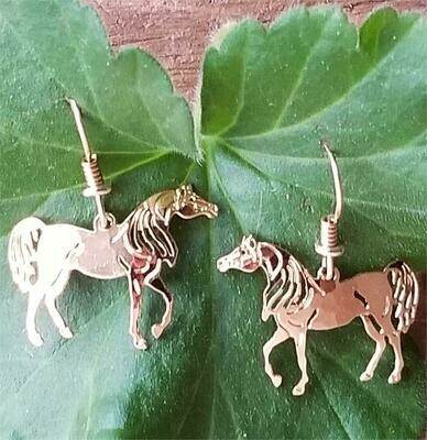 Arabian Horse Gold Plated Earrings by Wild Bryde #5347