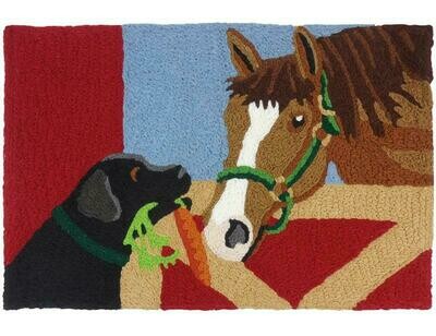 Best Friends Dog & Horse Welcome indoor/outdoor rug #407B