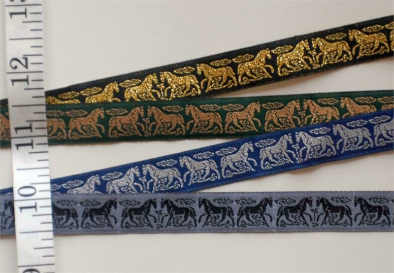 Celtic Horse Woven Jacuard 7/8" Ribbon #AC767
