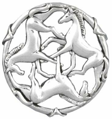 Celtic Circle Horse Sterling Silver Pin #422B