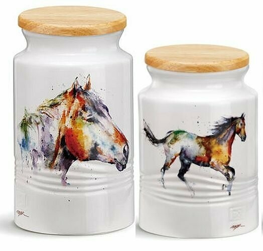 Ceramic Horse  Art Canisters #471LS/SC
