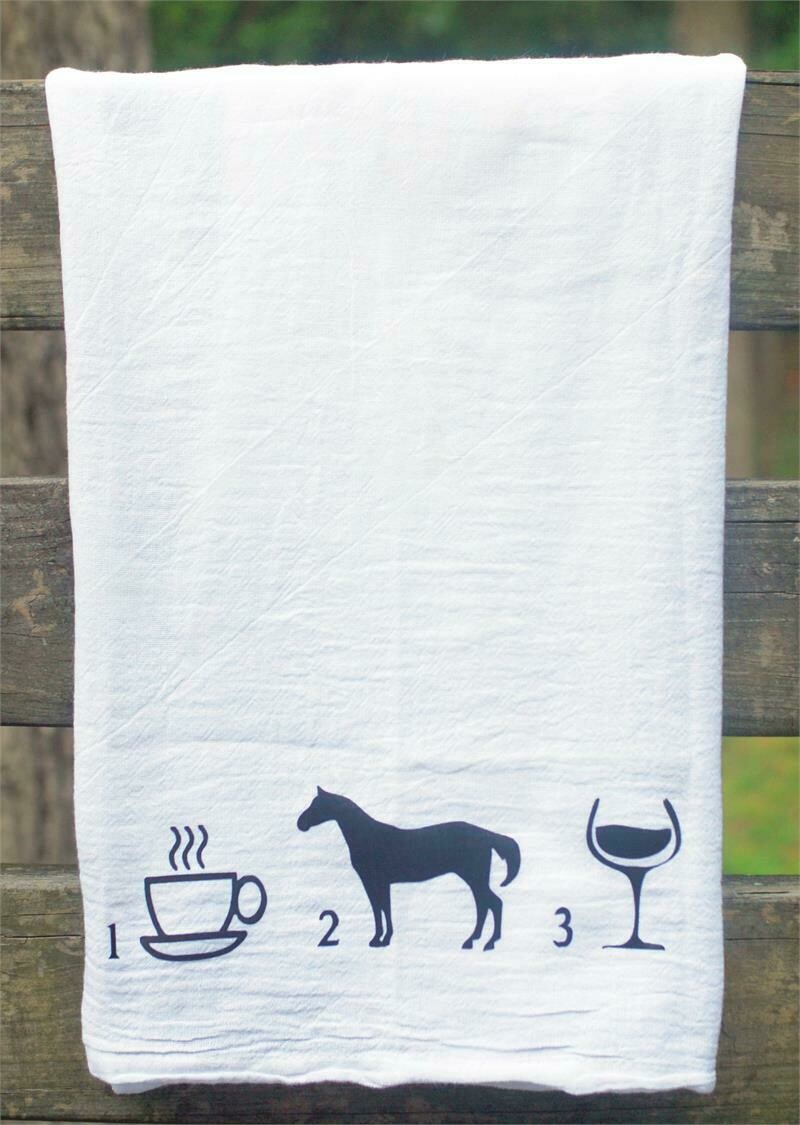 Coffee-Horses-Wine Sack Kitchen Towel #A895FC