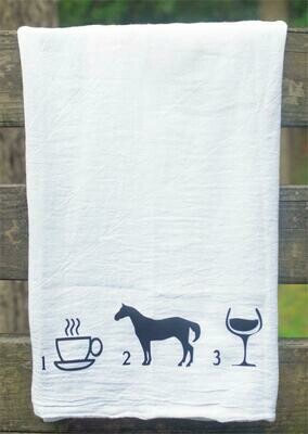 Coffee-Horses-Wine Sack Kitchen Towel #A895FC