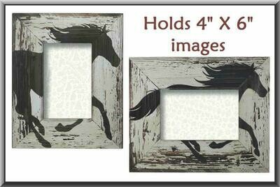Vintage Horse Wooden 4x6 Table Top Photo Frame #T4445