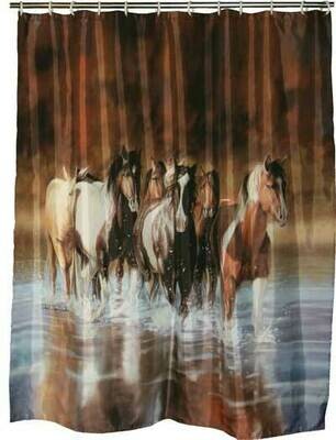 Wild Horses Shower Curtain w/rings #5145