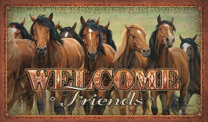 Welcome Friends, Horse Indoor/Outdoor Mat #5155