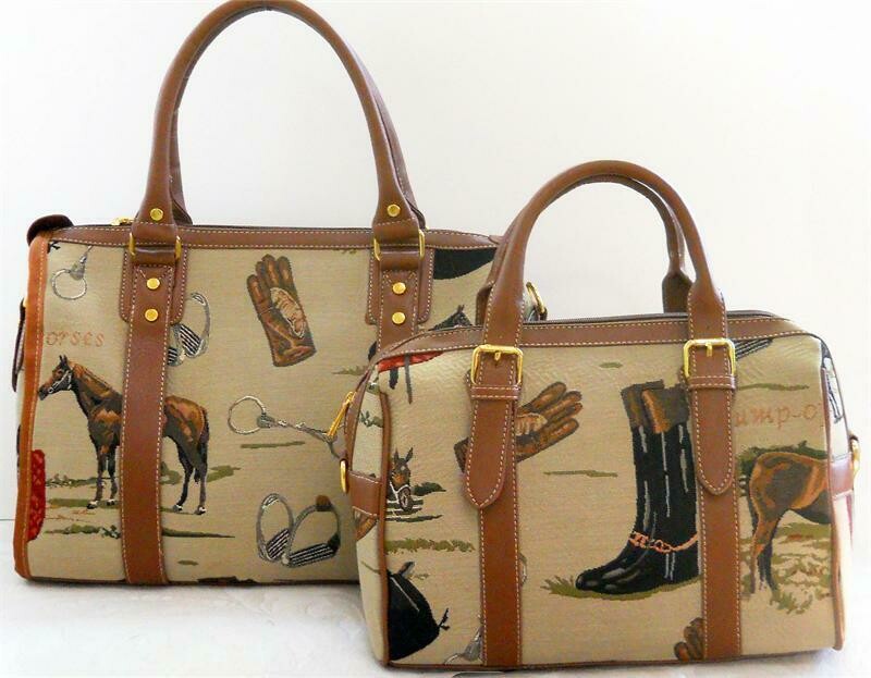 Thoroughbred Tapestry Classic Satchel Hand Bag #5500