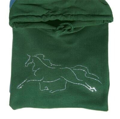 Trotting Horse Rhinestudded Hunter Green Tee- Sweatshirt or Hoodie #A93TH