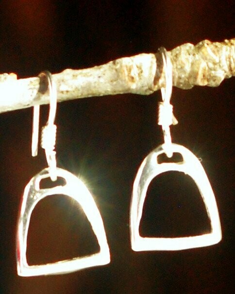 Sterling Silver Stirrup Fish hook hook earrings #T491