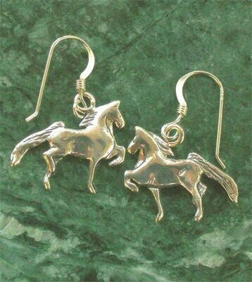 Sterling Trotting Horse Saddlebred Earrings #I445