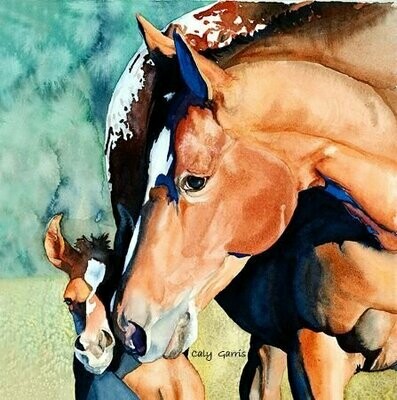 Surprise Package Horse art by Caly Garris