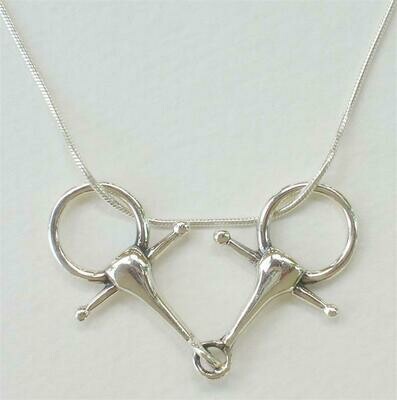Sterling Silver Snaffle Bit 16" Serpentine Necklace #4202s