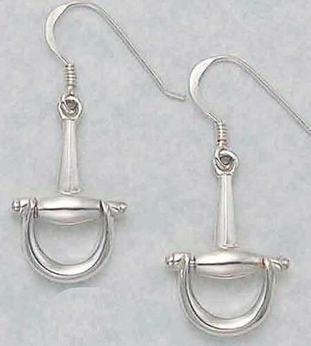 Sterling Silver Snaffle Bit Fish hook Earrings  #4202E
