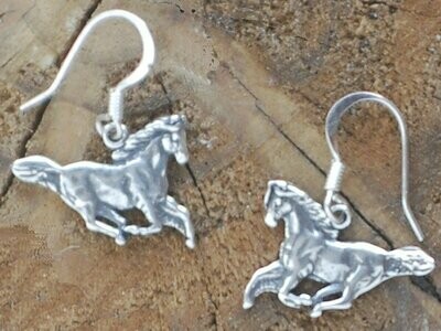 Sterling Silver Running Horse hook earrings #T492