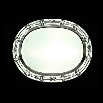 Snaffles Polished Aluminum 19" Oval Serving Tray by Arthur Court #PP09