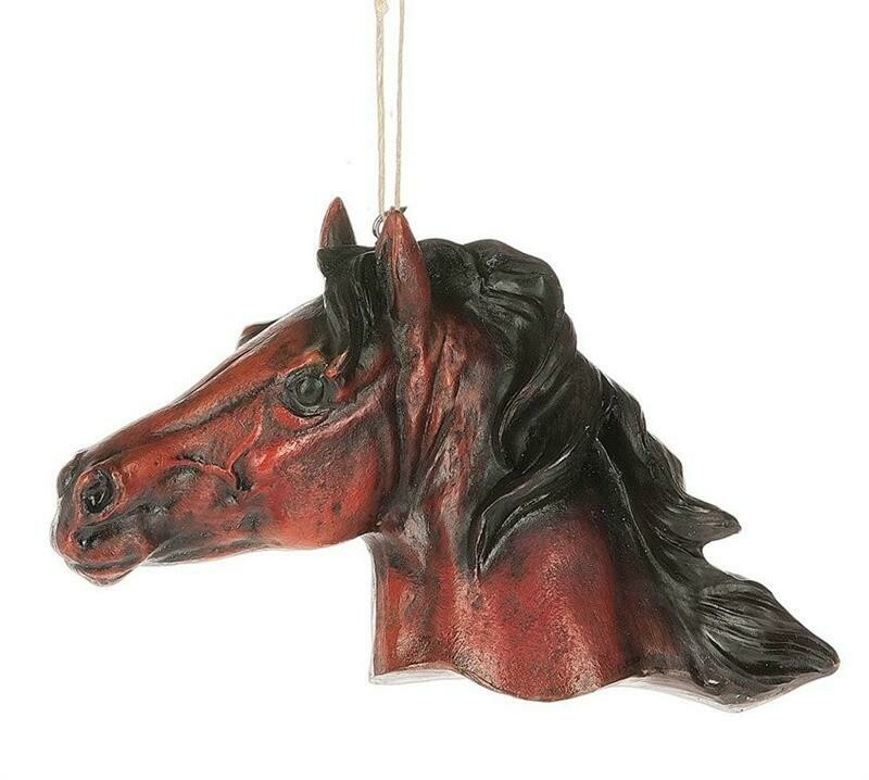 Spirited Horse Head Bay Resin Ornament #968E