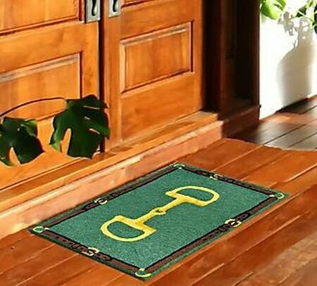 Snaffle Bit w/Reins Border  indoor/outdoor rug #407BT
