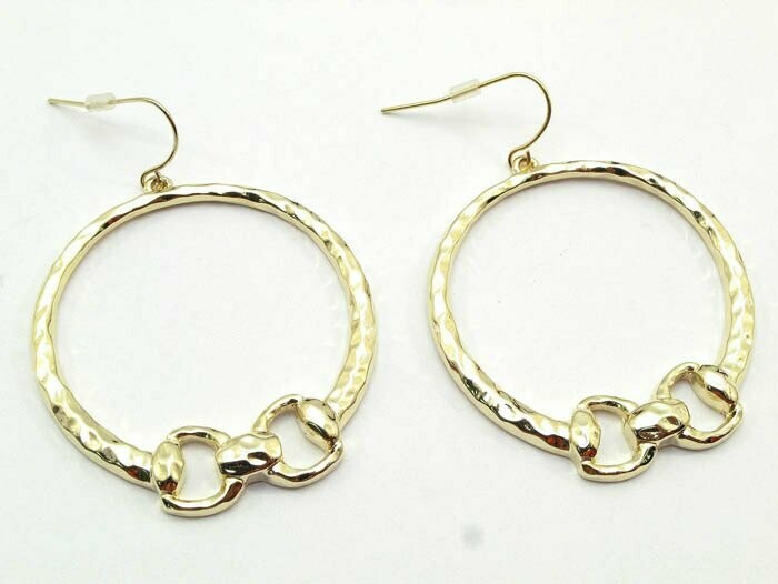 Snaffle Bit GoldTone Fashion Earrings #T912